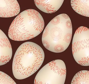 Easter eggs sign seamless pattern. Easter greeting card background Illustrazione stock