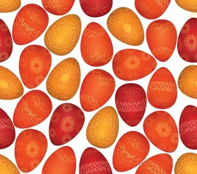 Easter eggs sign seamless pattern. Easter greeting card background 스톡 일러스트
