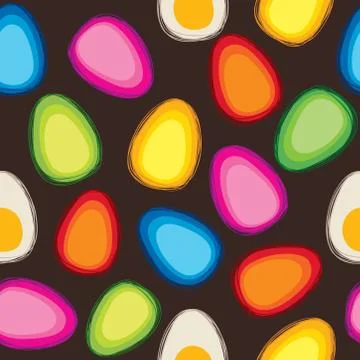 Easter eggs sign seamless pattern. Easter greeting card background Illustrazione stock