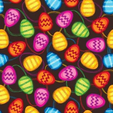 Easter eggs sign seamless pattern. Easter greeting card background 스톡 일러스트