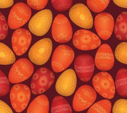 Easter eggs sign seamless pattern. Easter greeting card background Illustrazione stock