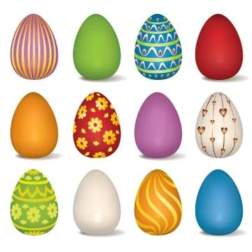 Easter eggs sign set. Easter symbol for holiday greeting card decor. Stock Illustration