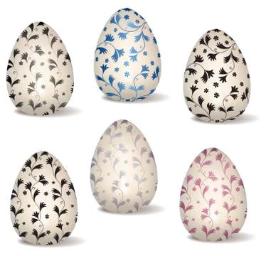 Easter eggs sign set. Easter symbol for holiday greeting card decor. Stock Illustration
