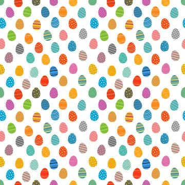 Easter eggs silhouettes seamless pattern. Easter eggs for Easter holidays des Stock Illustration