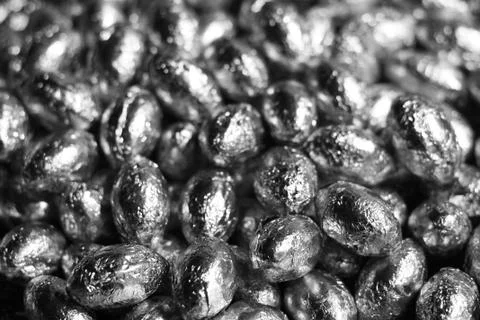 Easter Eggs - Silver Foil Stock Photos