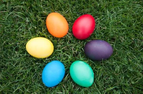 Easter eggs in a sircle Stock Photos