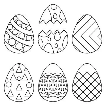 Easter eggs. Sketch. Vector collection. Illustrazione stock