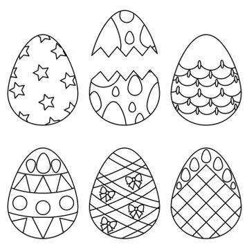 Easter eggs. Sketch. Vector collection. Illustrazione stock