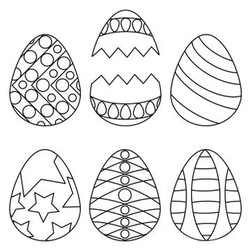 Easter eggs. Sketch. Vector collection. Illustrazione stock