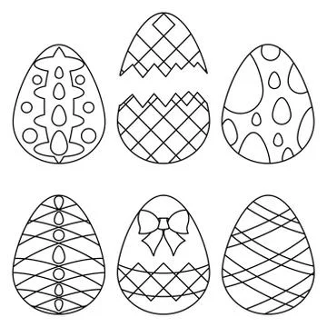 Easter eggs. Sketch. Vector collection. Illustrazione stock