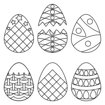 Easter eggs. Sketch. Vector collection. Stock Illustration
