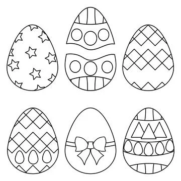 Easter eggs. Sketch. Vector collection. 库存插图