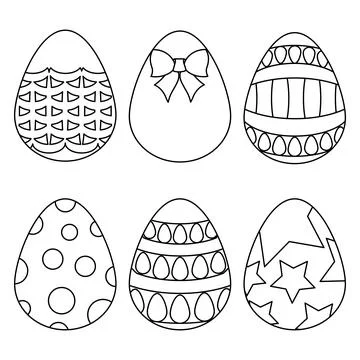 Easter eggs. Sketch. Vector collection. 库存插图