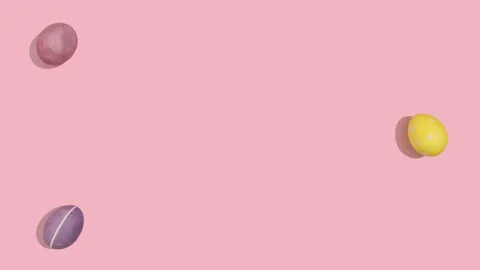 Easter Eggs Sliding in Rows Stop Motion Animation Pink 4K Video stock 330549895