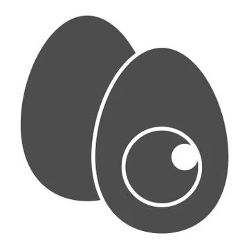 Easter Eggs solid icon. Cutted half egg silhouette with a yolk glyph style 스톡 일러스트