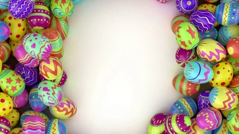 Easter eggs on solid White background. Stock Footage 85368704