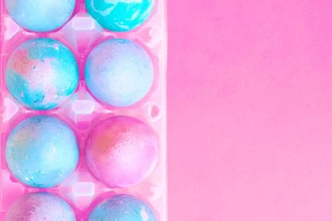 Easter eggs with space intergalactic pattern Foto stock
