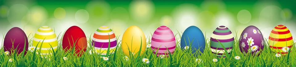 Easter Eggs Spring Background Header Stock Illustration