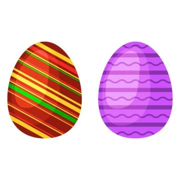 Easter eggs spring colorful celebration decoration holiday vector icons Stock Illustration