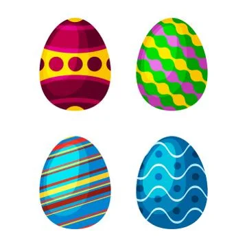 Easter eggs spring colorful celebration decoration holiday vector icons Stock Illustration