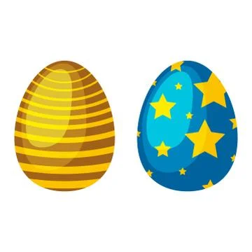 Easter eggs spring colorful celebration decoration holiday vector icons Stock Illustration