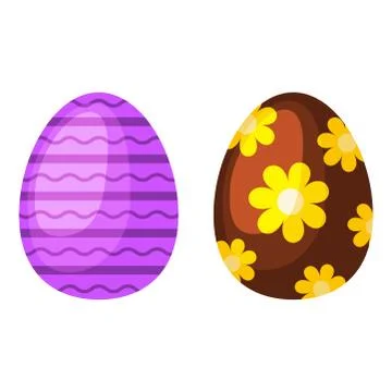 Easter eggs spring colorful celebration decoration holiday vector icons Stock Illustration