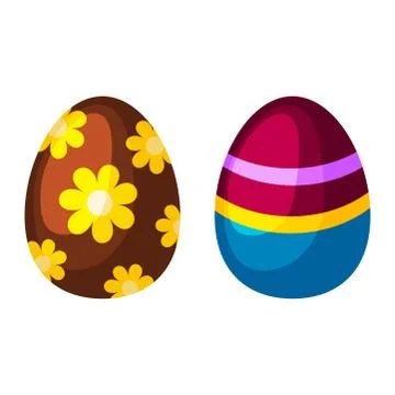 Easter eggs spring colorful celebration decoration holiday vector icons Stock Illustration