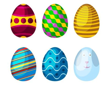 Easter eggs spring colorful celebration decoration holiday vector icons Stock Illustration