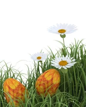 Easter eggs in spring flowers Stock Illustration