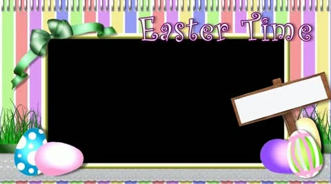 Easter Eggs Spring Grass Sign Scrapbook Pastel Stock Footage 10854943