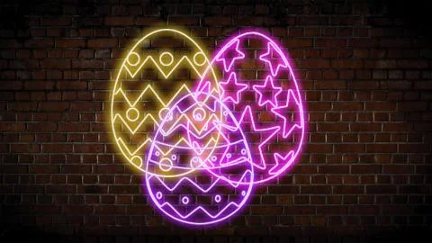 Easter eggs on stone background Stock Illustration