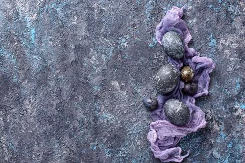 Easter eggs with stone or marble effect Stock Photos