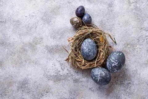 Easter eggs with stone or marble effect Stock Photos