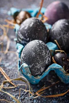 Easter eggs with stone or marble effect Stock Photos