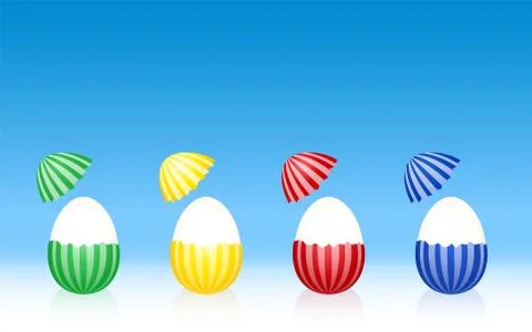 Easter Eggs Striped Pattern Peeled Stock-Illustration