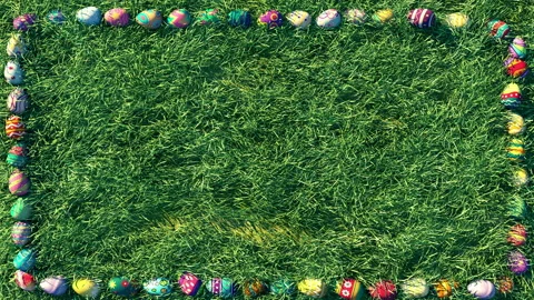 Easter Eggs on Swaying Grass Loop. Stock Footage 233329485