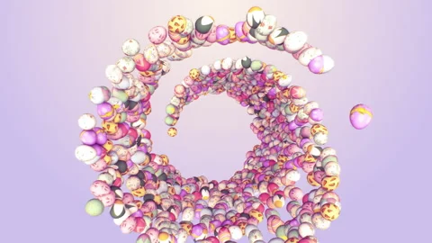 Easter Eggs Swirl on Pastel Stock Footage 267004337