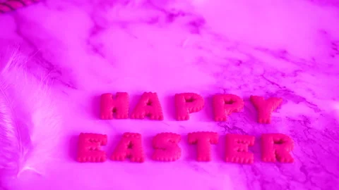 Easter eggs of table. holiday decorations, Easter concept background. Stock Footage 127679714