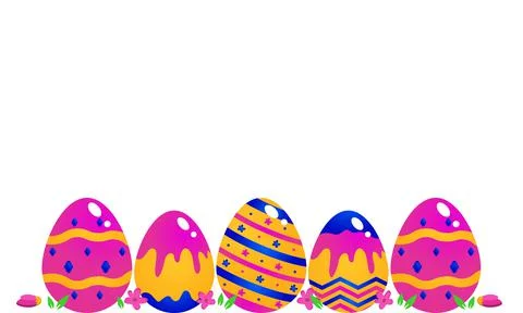 Easter eggs template design background concept Stock Illustration