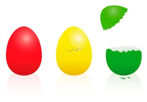 Easter Eggs Traffic Light Red Yellow Green Stock Illustration