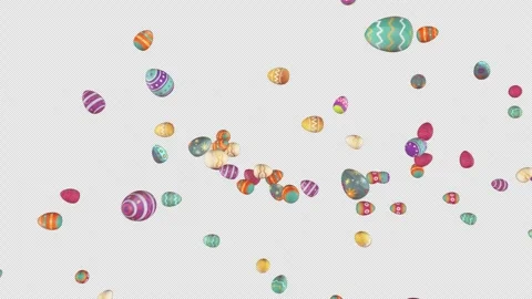 Easter Eggs Transition on Alpha channel Stock Footage 256735488