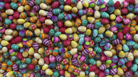 Easter Eggs Transition on Alpha channel.mov Stock Footage 256139122