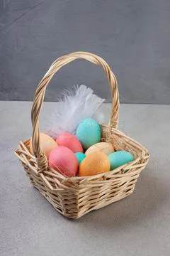 Easter eggs in trendy pastel colors Stock Photos