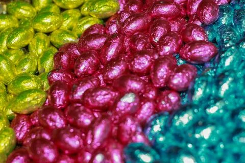 Easter Eggs - Tri-Color Diagonal Stock Photos