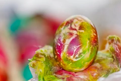 Easter eggs in various colors Stock Photos