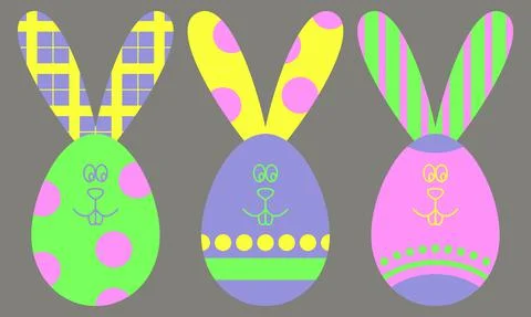 Easter eggs. Vector easter eggs icon set in flat style. Stock Illustration