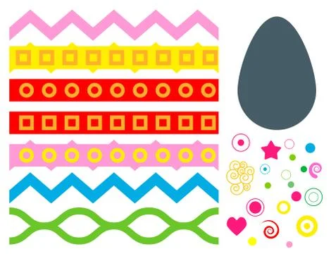 Easter eggs vector floral decor elements painted spring pattern decoration multi Illustrazione stock