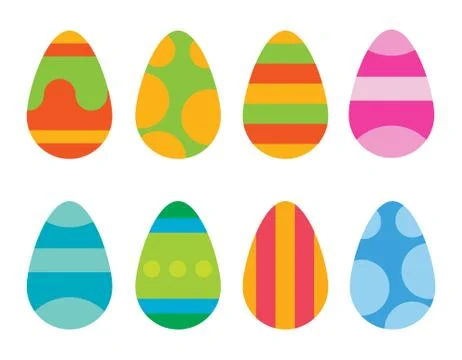 Easter eggs vector icons flat style Stock Illustration