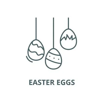 Easter eggs vector line icon, linear concept, outline sign, symbol Stock Illustration