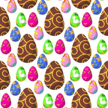 Easter eggs vector painted with spring decoration retro multi colored vintage Illustrazione stock